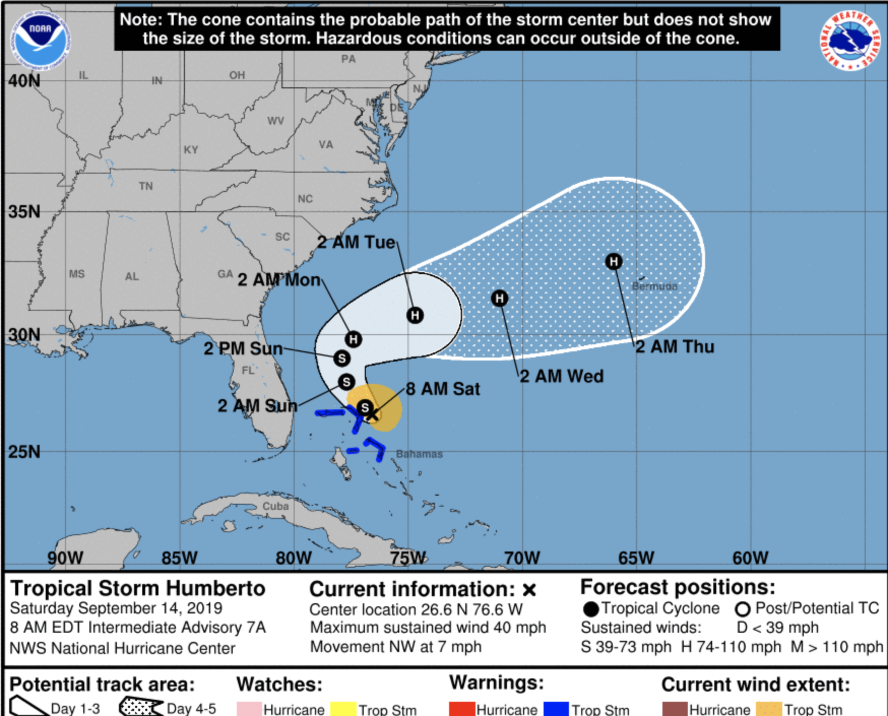 Tropical Storm Humberto has formed near the Bahamas - Treasure Coast