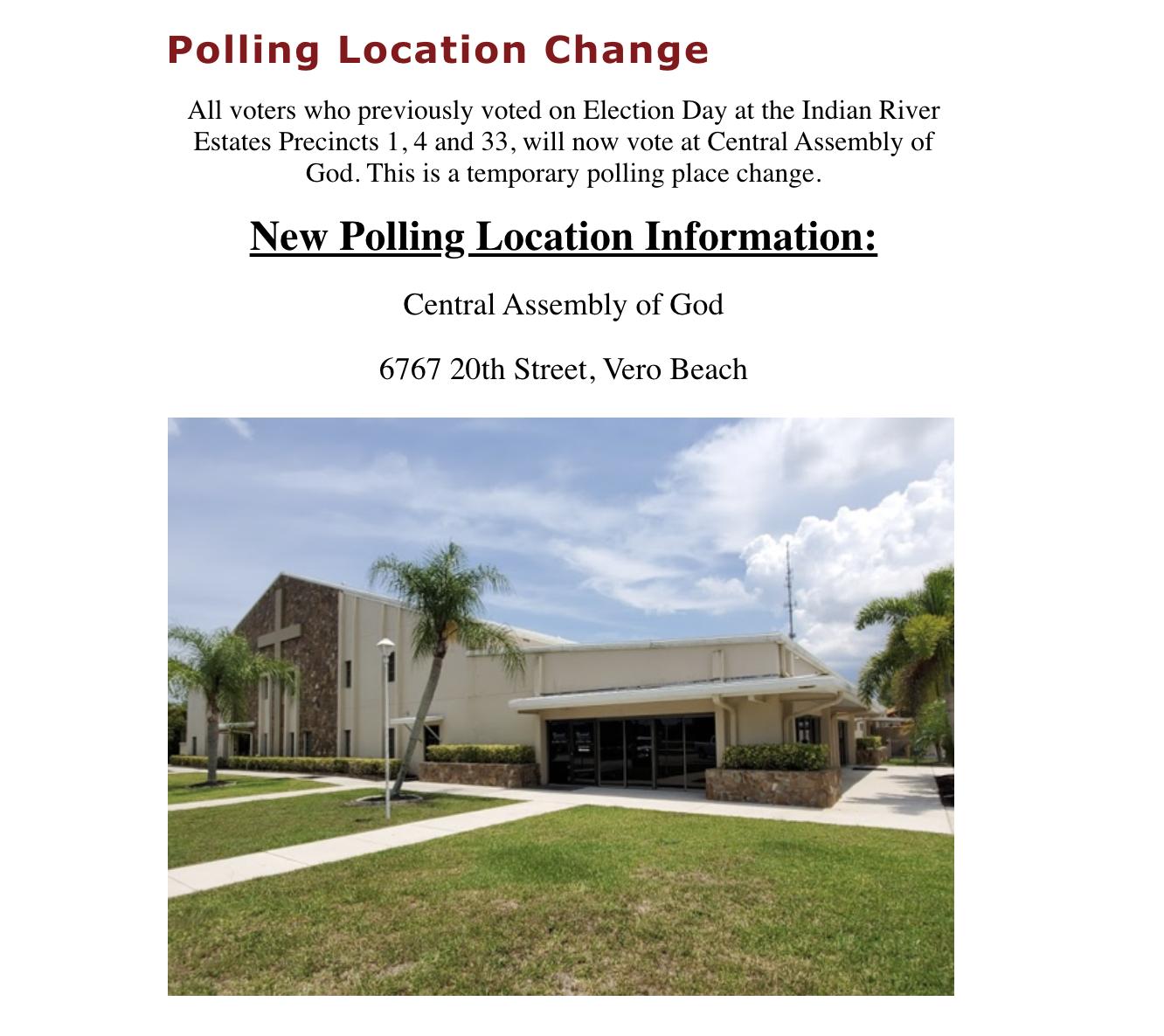 Treasure Coast Voting! Election Day! November 3 2020