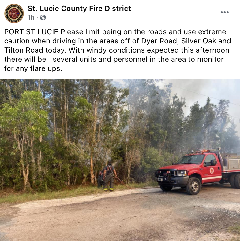 Lightning strike sparked Port St. Lucie brush fire