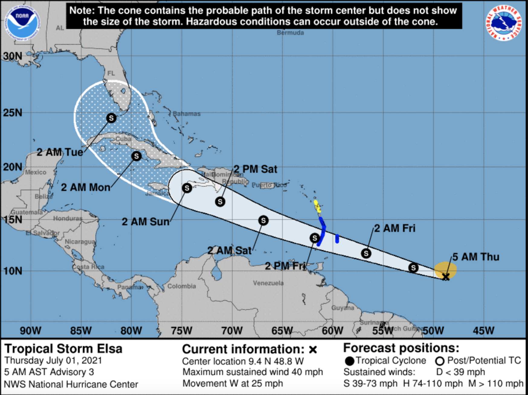 Tropical Storm Elsa forms in the Atlantic Ocean