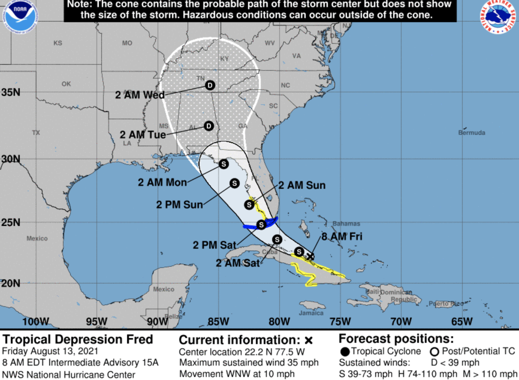 Fred takes aim at Florida