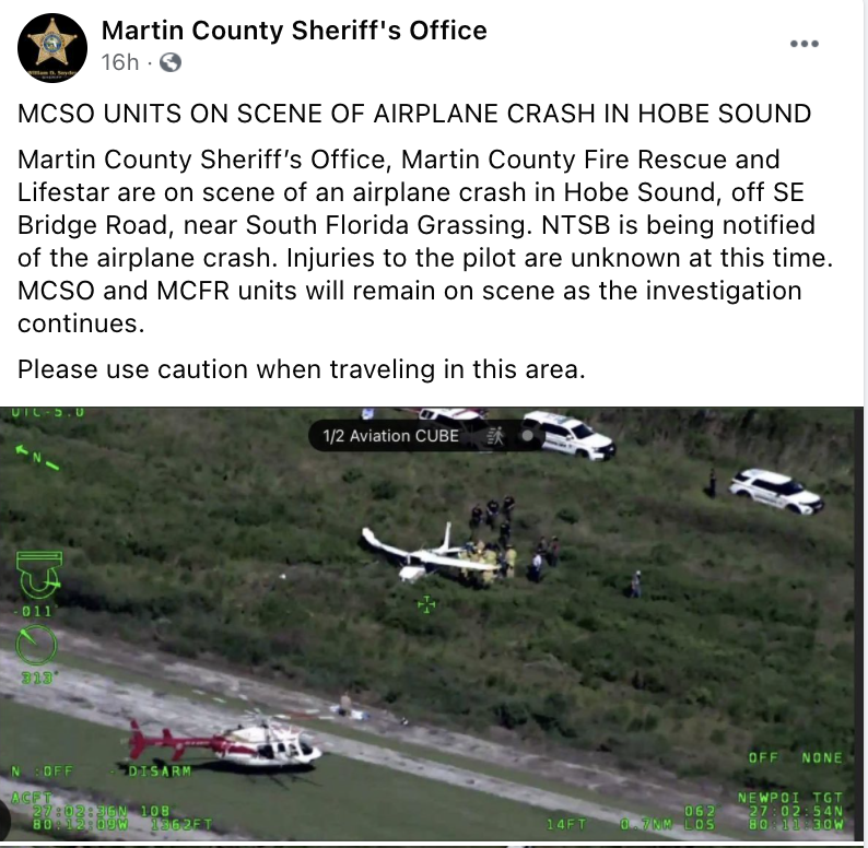 Plane crash in Hobe Sound under investigation