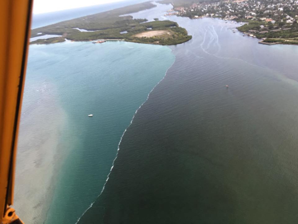 Confluence of SLR/IRL at/near Sewall's Point on its way through St Lucie Inlet. Photo: Ed Lippish