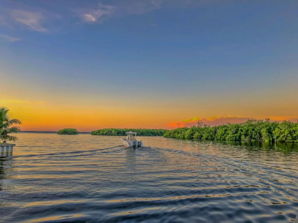 boat sunset