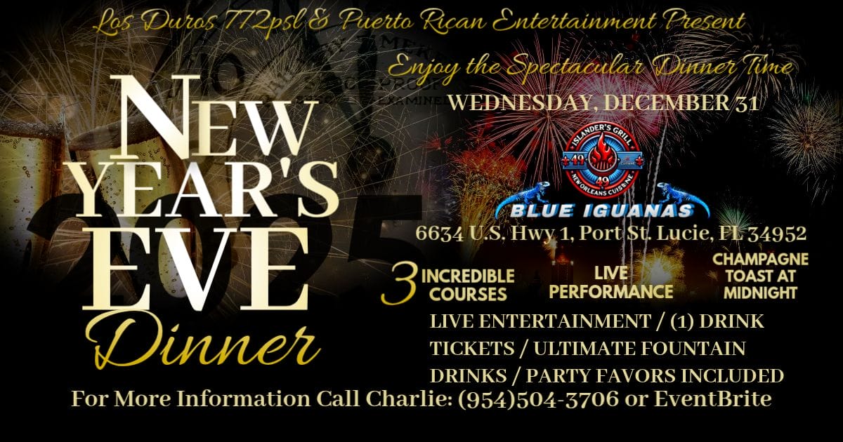 New Year’s Eve Dinner Party at Blue Iguana Sports Grill