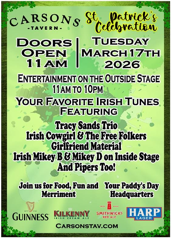 St. Paddy's Day Celebration at Carson's Tavern — Stuart