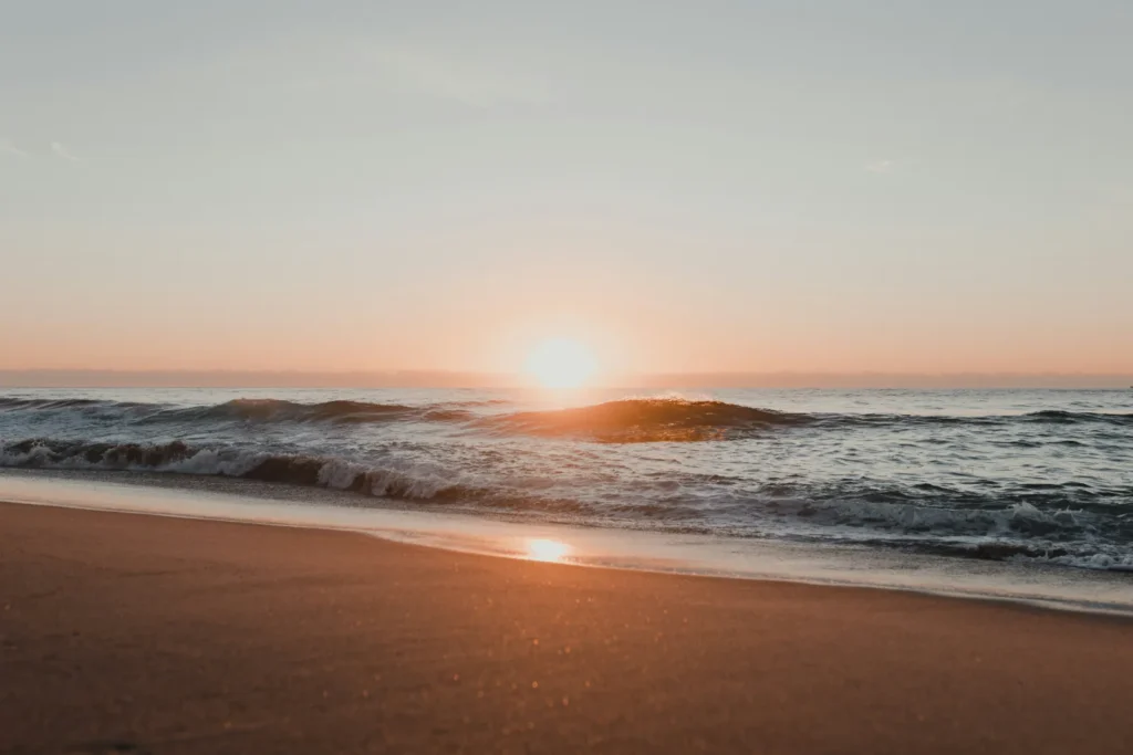 calm beach sunrise