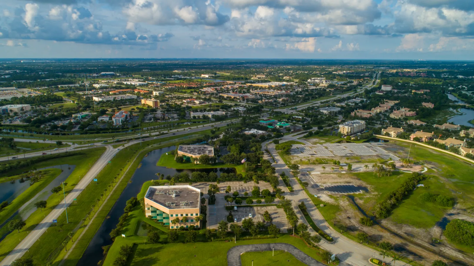 Port St. Lucie aerial city businesses